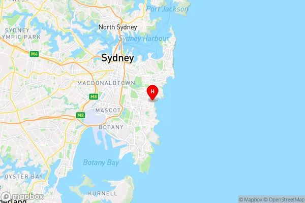 Coogee,New South Wales Area Map