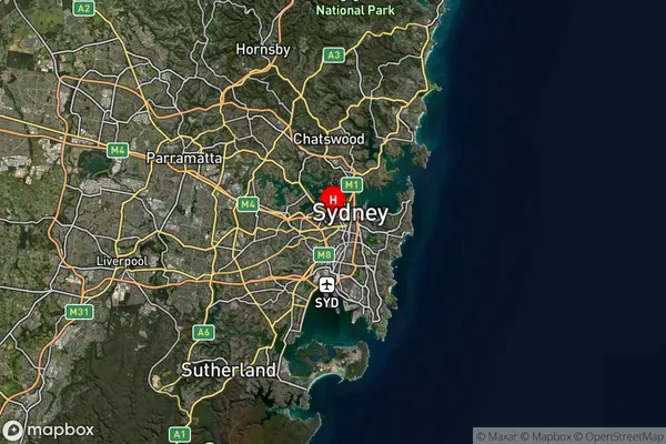 Glebe,New South Wales Satellite Map