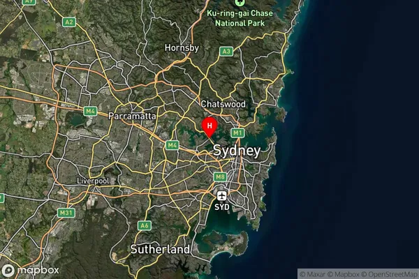 Drummoyne,New South Wales Satellite Map