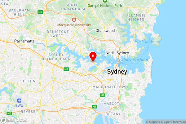 Drummoyne,New South Wales Area Map