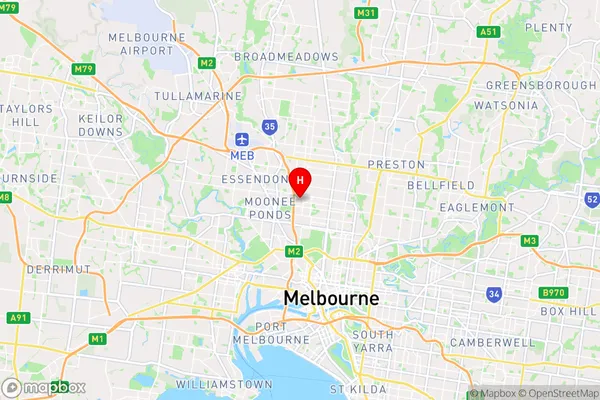 Moonee Vale,Victoria Area Map