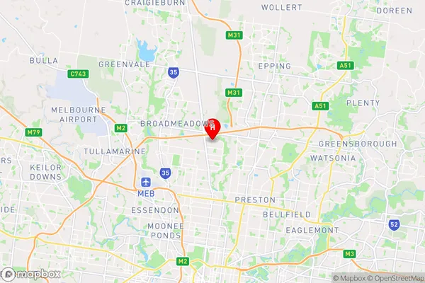 Fawkner East,Victoria Area Map