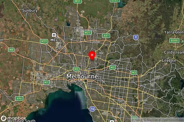 Thornbury,Victoria Satellite Map