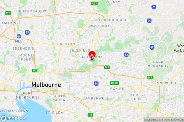 Ivanhoe East,Victoria Area Map