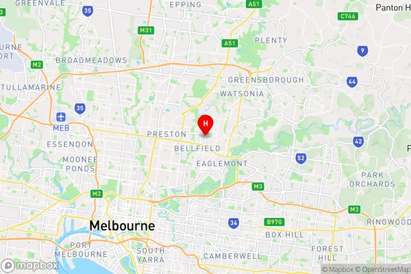 Heidelberg West,Victoria Area Map