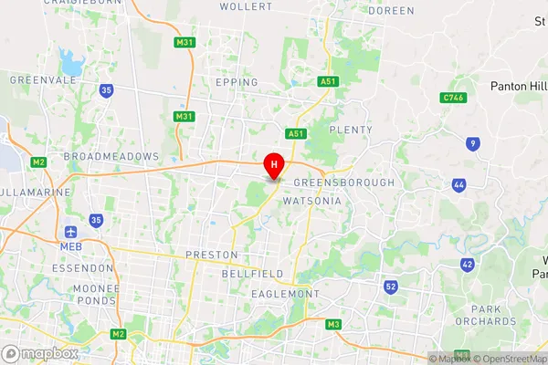 Bundoora,Victoria Area Map