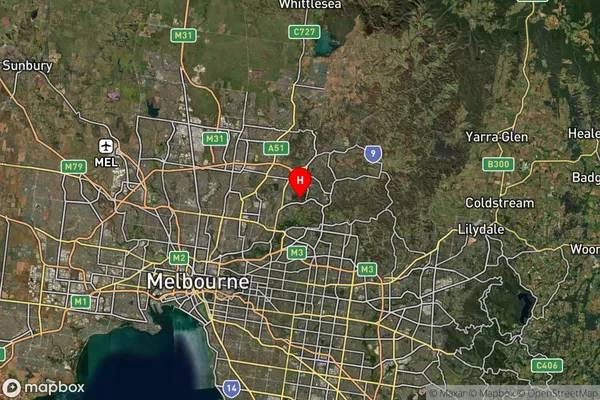 Yallambie,Victoria Satellite Map