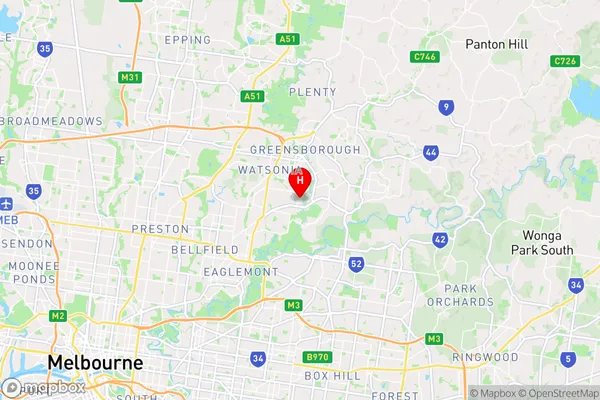 Yallambie,Victoria Area Map