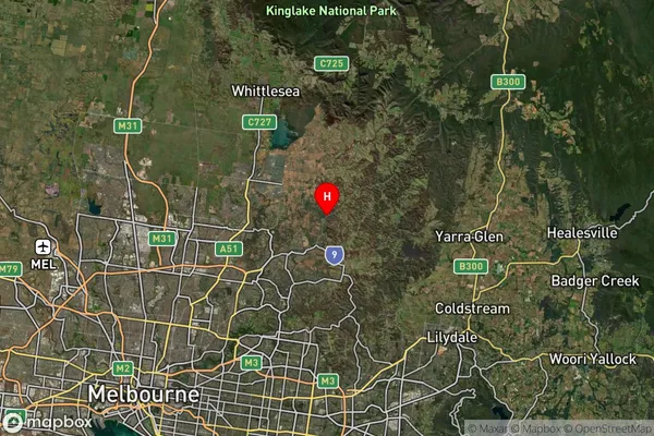 Hurstbridge,Victoria Satellite Map