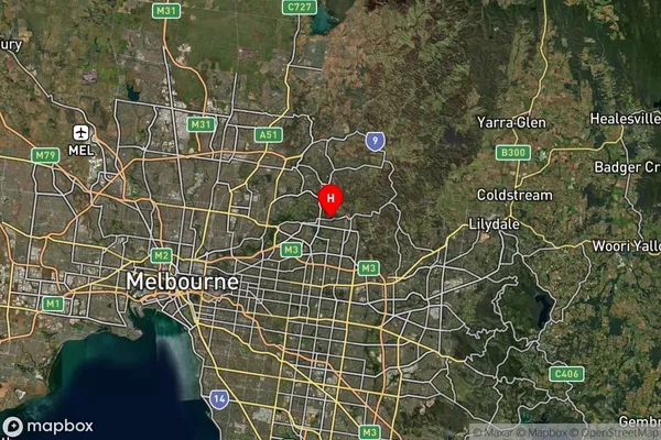 Templestowe,Victoria Satellite Map