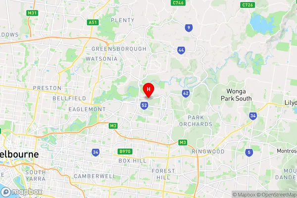 Templestowe,Victoria Area Map