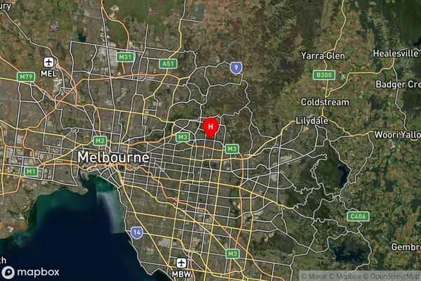 Doncaster East,Victoria Satellite Map