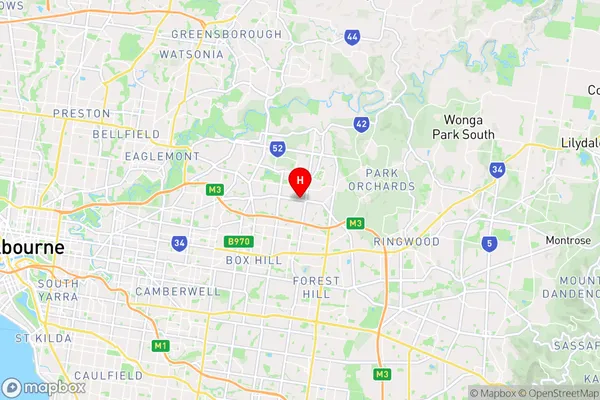 Doncaster Heights,Victoria Area Map