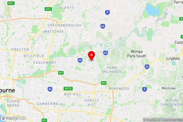 The Pines,Victoria Area Map