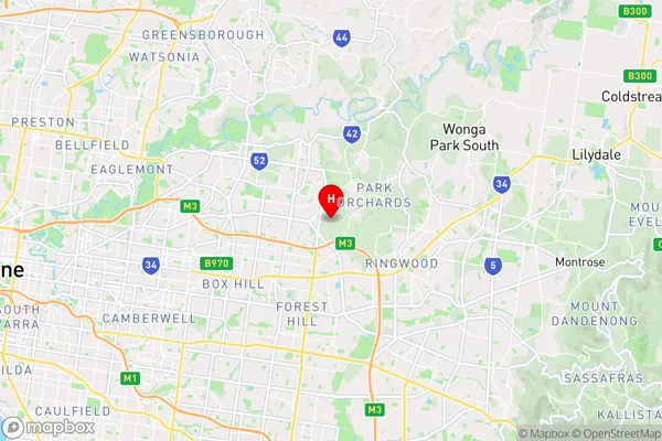 Donvale,Victoria Area Map