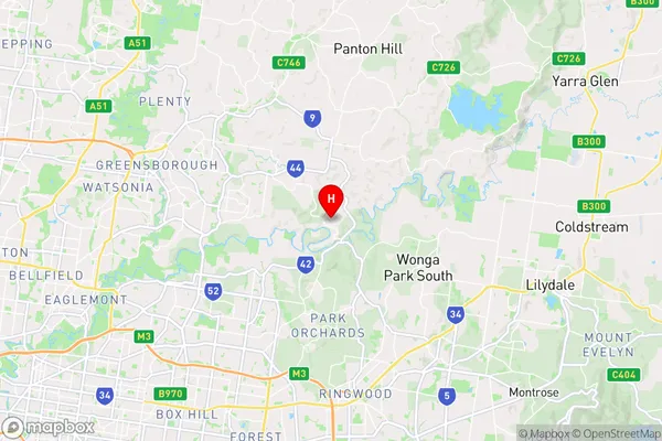 North Warrandyte,Victoria Area Map