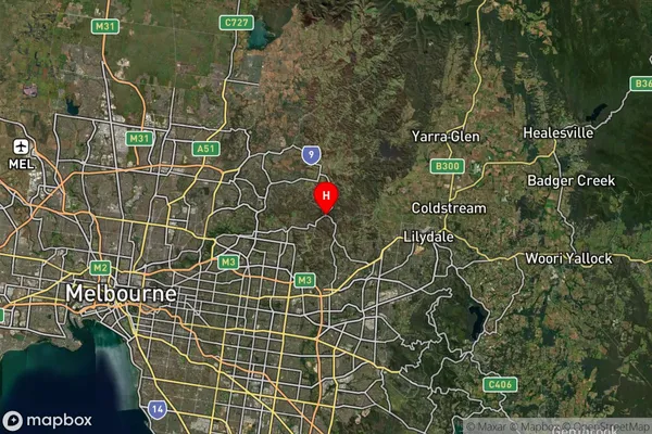 Warrandyte,Victoria Satellite Map