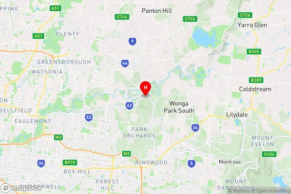 Warrandyte,Victoria Area Map