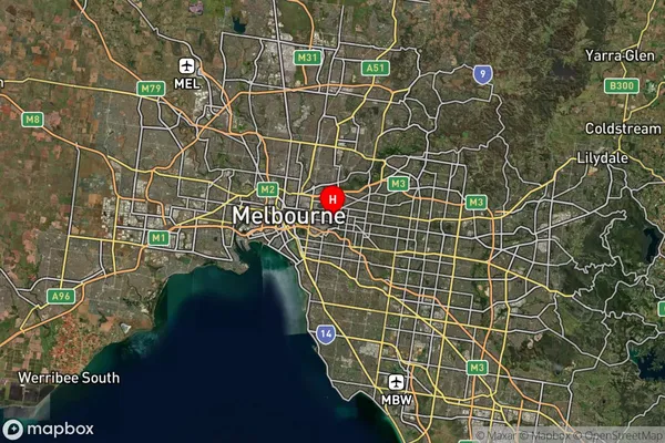 Hawthorn West,Victoria Satellite Map