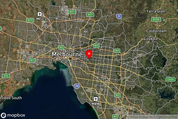 Camberwell,Victoria Satellite Map