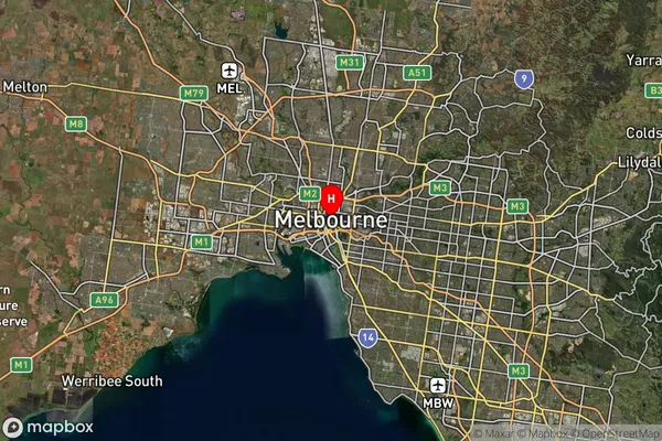 Melbourne,Victoria Satellite Map