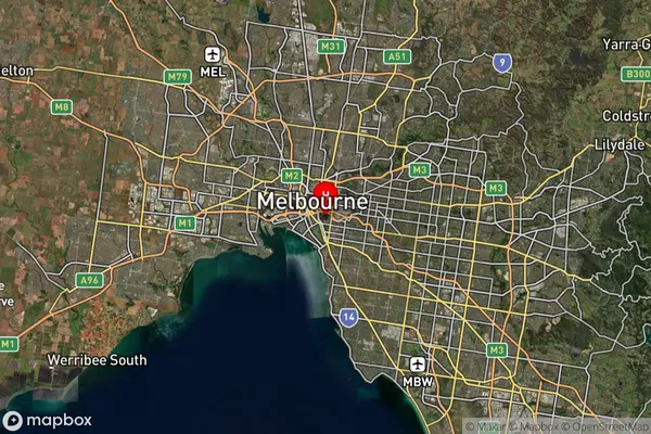 Melbourne,Victoria Satellite Map