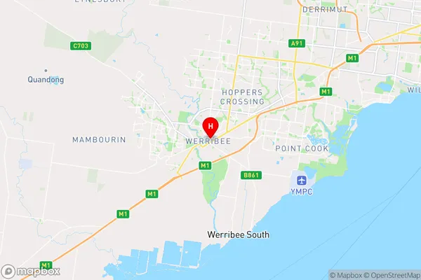 Werribee,Victoria Area Map