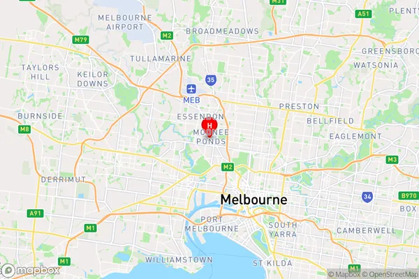 Moonee Ponds,Victoria Area Map