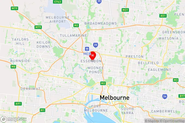 Essendon,Victoria Area Map