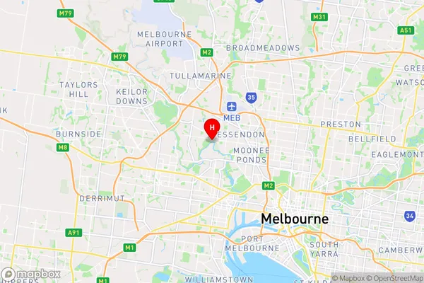 Essendon West,Victoria Area Map