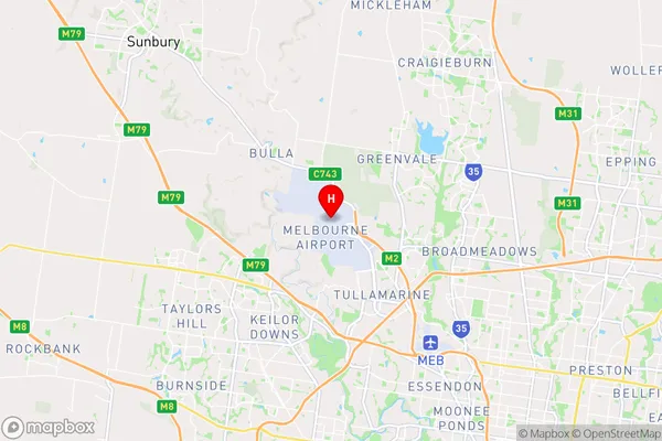 Melbourne Airport,Victoria Area Map