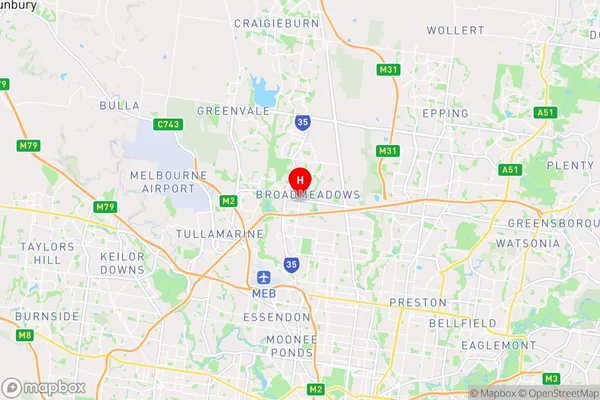 Broadmeadows,Victoria Area Map