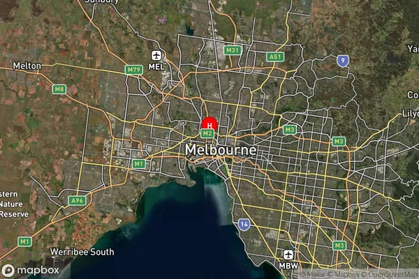 North Melbourne,Victoria Satellite Map