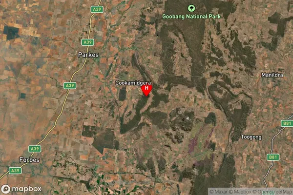 Cookamidgera,New South Wales Satellite Map