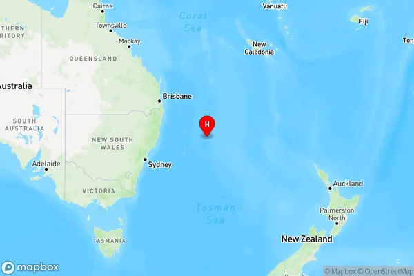 Lord Howe Island,New South Wales Region Map