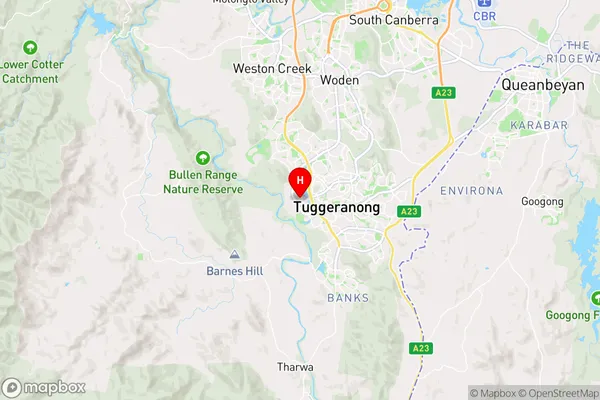 Tuggeranong,Australian Capital Territory Area Map