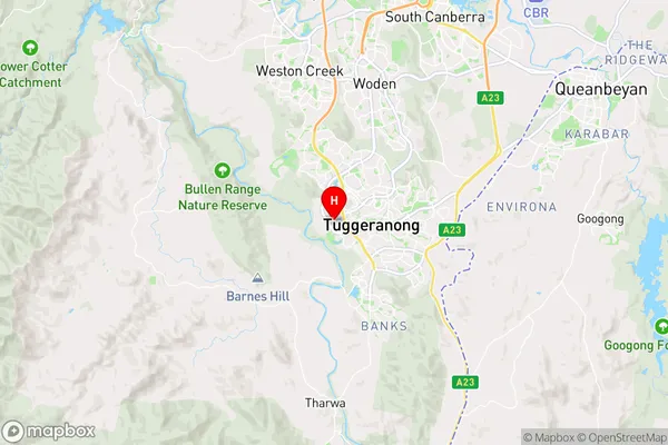 Tuggeranong Dc,Australian Capital Territory Area Map