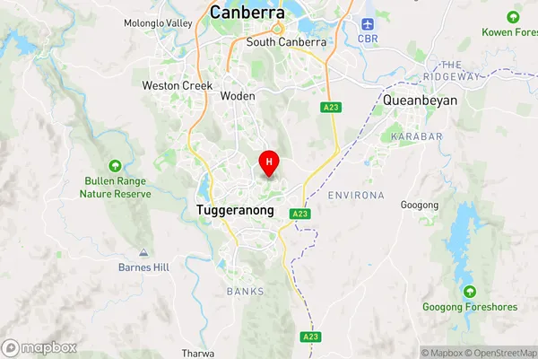 Fadden,Australian Capital Territory Area Map