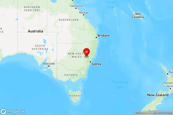 Coxs Crown,New South Wales Region Map