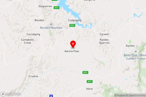 Aarons Pass,New South Wales Area Map