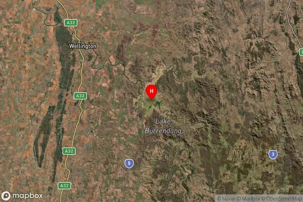 Lake Burrendong,New South Wales Satellite Map