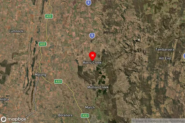 Kerrs Creek,New South Wales Satellite Map