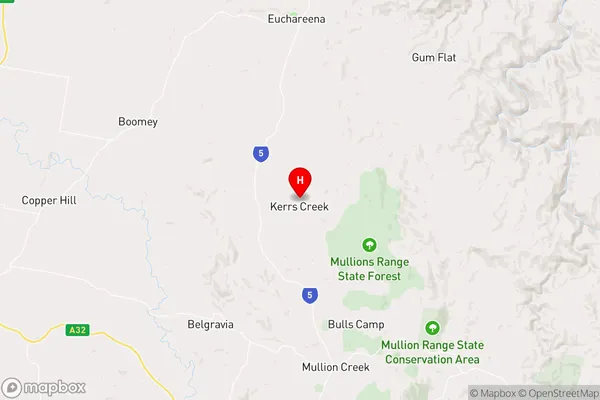 Kerrs Creek,New South Wales Area Map