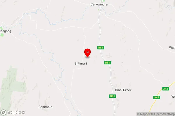 Billimari,New South Wales Area Map