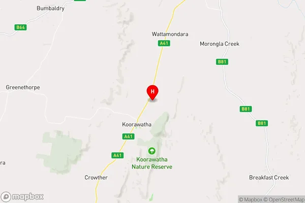 Koorawatha,New South Wales Area Map