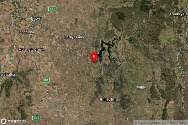 Wyangala,New South Wales Satellite Map