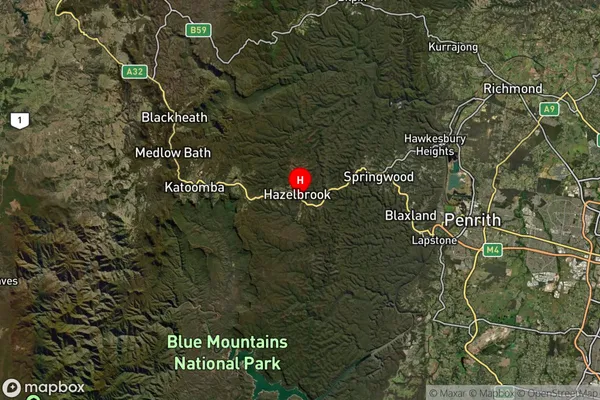 Hazelbrook,New South Wales Satellite Map