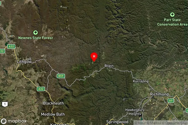 Mount Irvine,New South Wales Satellite Map