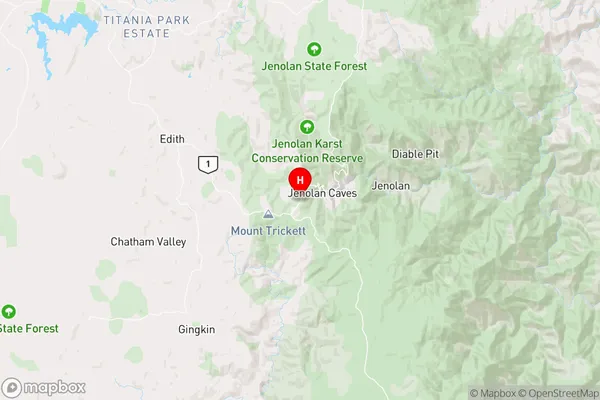 Jenolan,New South Wales Area Map