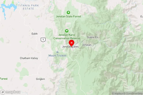 Jenolan Caves,New South Wales Area Map